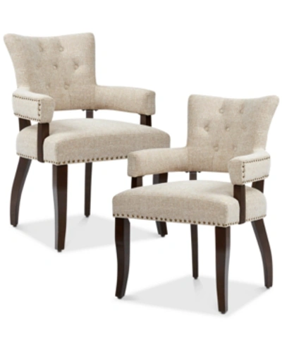 Furniture Sandra Set Of 2 Dining Armchairs In Tan