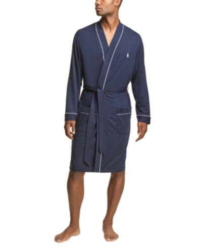 Polo Ralph Lauren Polo Basics Piped Terry Robe In Criuse Navy