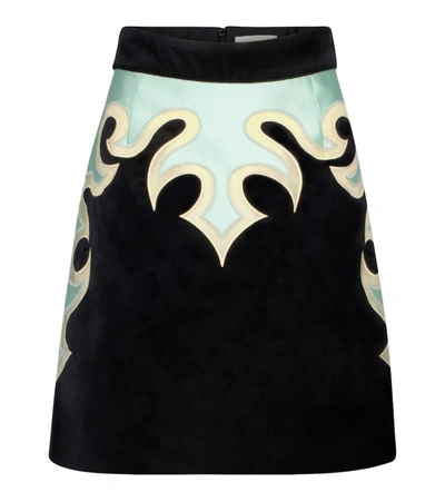 Zimmermann Ladybeetle Mystic Stretch-cotton Velvet Miniskirt In Black