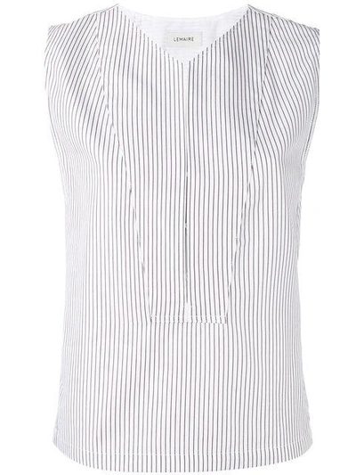 Lemaire Striped Sleeveless Blouse - White