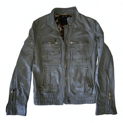 Pre-owned Dolce & Gabbana Leather Jacket In Grey