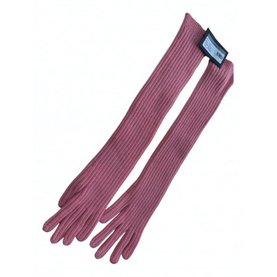 Pre-owned Prada Pink Cashmere Gloves