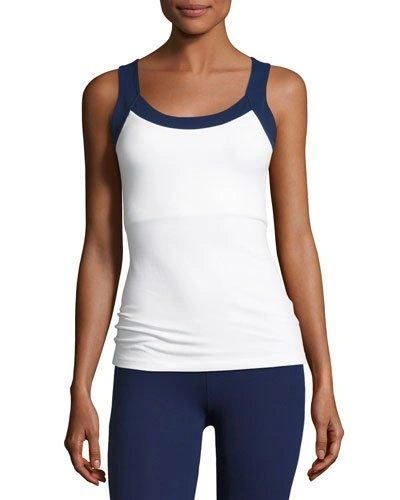 Beyond Yoga X Kate Spade New York Lunar Cutout Performance Tank, White/blue