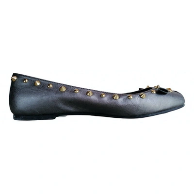 Pre-owned Marc By Marc Jacobs Anthracite Leather Ballet Flats