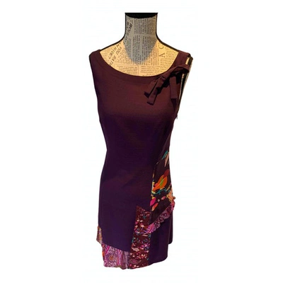 Pre-owned Christian Lacroix Purple Silk Dress