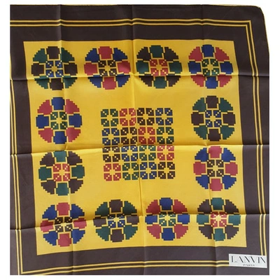 Pre-owned Lanvin Silk Handkerchief In Yellow