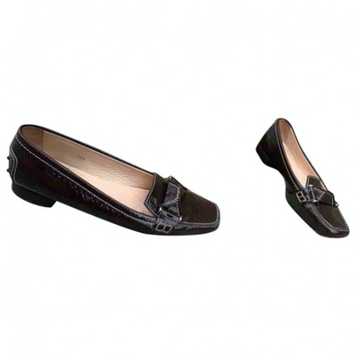 Pre-owned Tod's Leather Ballet Flats In Brown