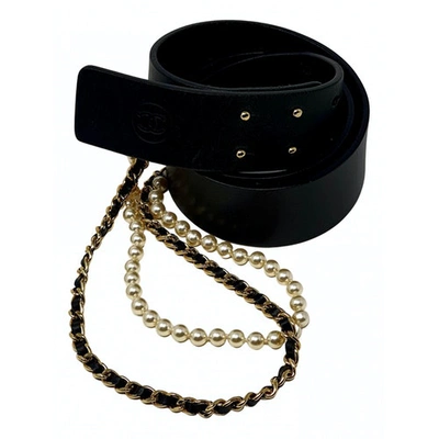 Pre-owned Chanel Black Leather Belt