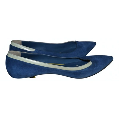 Pre-owned Fendi Ballet Flats In Blue