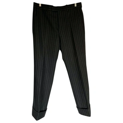 Pre-owned Gucci Anthracite Wool Trousers