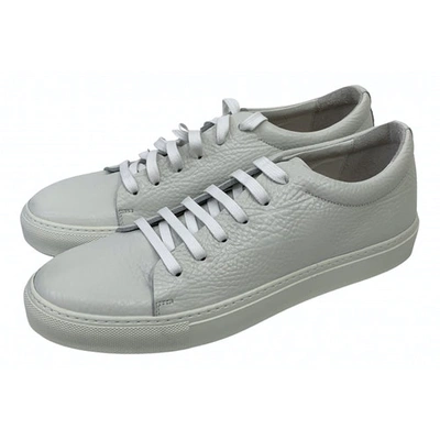 Pre-owned Acne Studios Leather Low Trainers In Grey