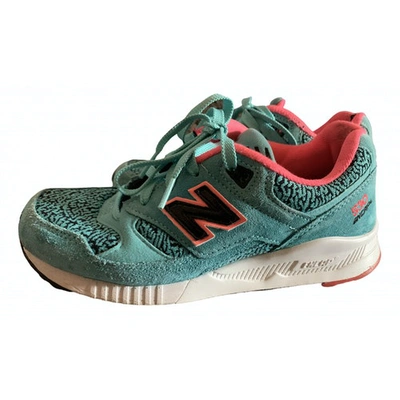 Pre-owned New Balance Cloth Trainers In Turquoise