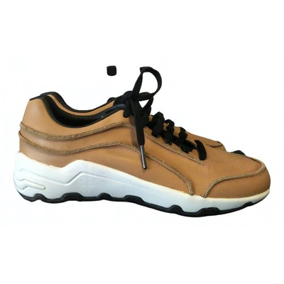 Pre-owned Opening Ceremony Leather Trainers In Camel