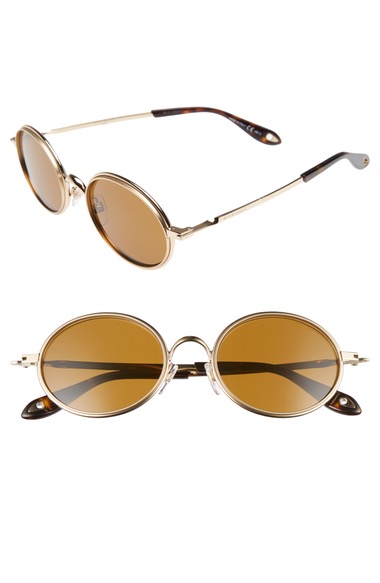 Givenchy 52mm Retro Sunglasses In Gold | ModeSens