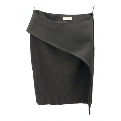 Pre-owned Balenciaga Wool Mid-length Skirt In Black