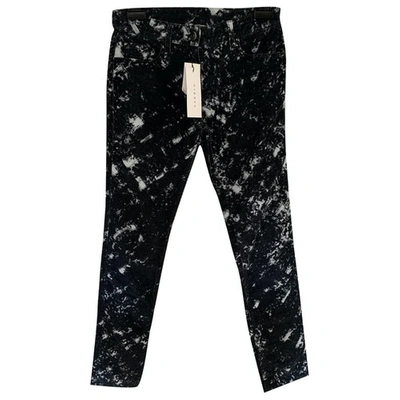 Pre-owned Sandro Velvet Straight Trousers In Multicolour