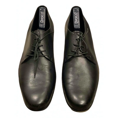 Pre-owned Emporio Armani Leather Lace Ups In Black