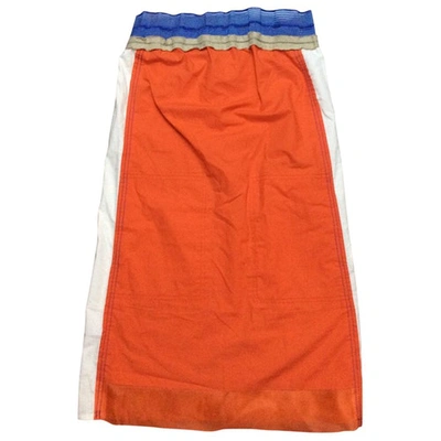 Pre-owned Philosophy Di Alberta Ferretti Orange Cotton Skirt