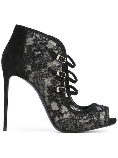 Le Silla Lace Buckle Pumps - Black