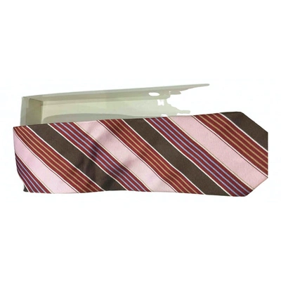 Pre-owned Hugo Boss Silk Tie In Pink