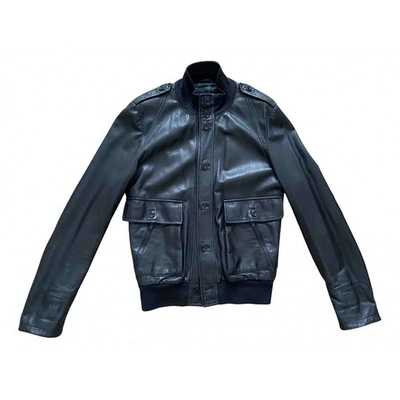 Pre-owned Alessandro Dell'acqua Leather Jacket In Black