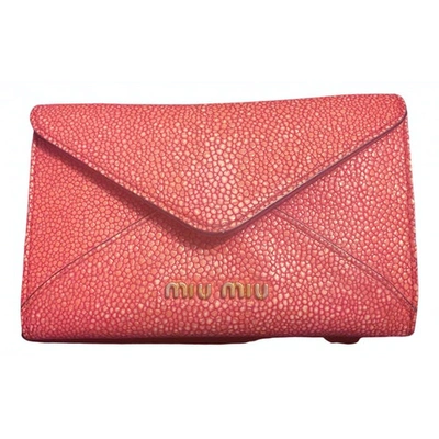 Pre-owned Miu Miu Pink Leather Wallet