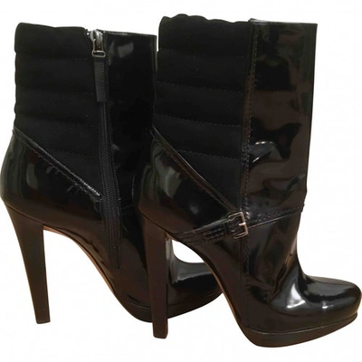 Pre-owned Diego Dolcini Black Patent Leather Ankle Boots