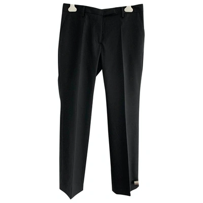 Pre-owned Viktor & Rolf Wool Straight Pants In Black