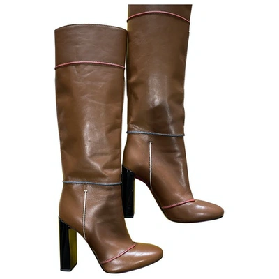 Pre-owned Fendi Camel Leather Boots