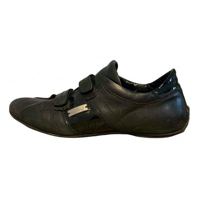 Pre-owned John Richmond Leather Low Trainers In Black