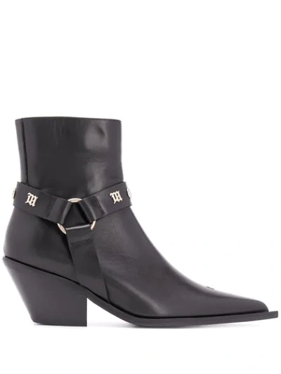 Misbhv Pointed Ankle Boots In Black