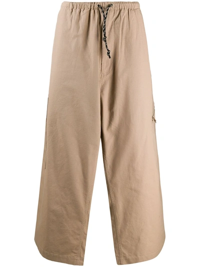 Y-3 Drawstring-waist Cropped Trousers In Neutrals