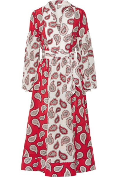 Dodo Bar Or Harrison Paisley-print Silk Midi Dress In Red