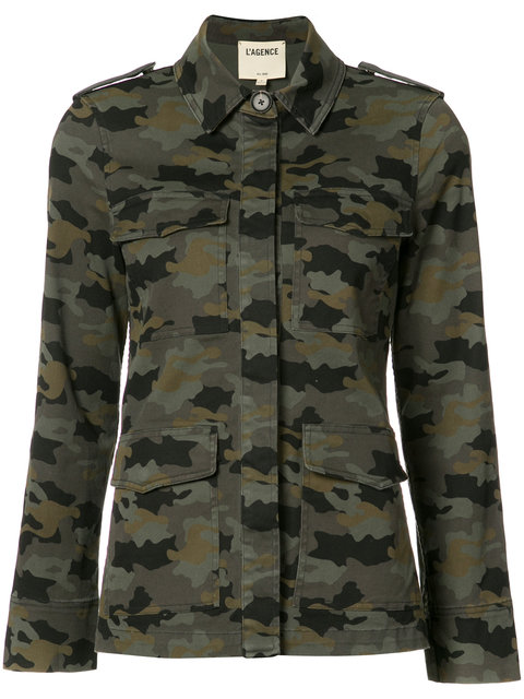 L Agence Camouflage Jacket | ModeSens