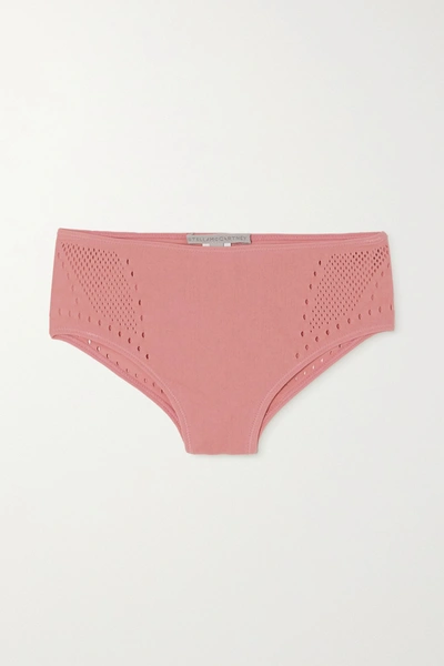 Stella Mccartney Perforated Jersey Briefs In Pink