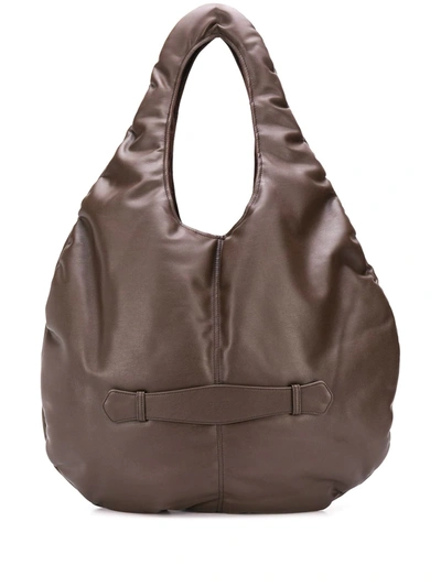 Low Classic Padding Leather Shoulder Bag In Brown