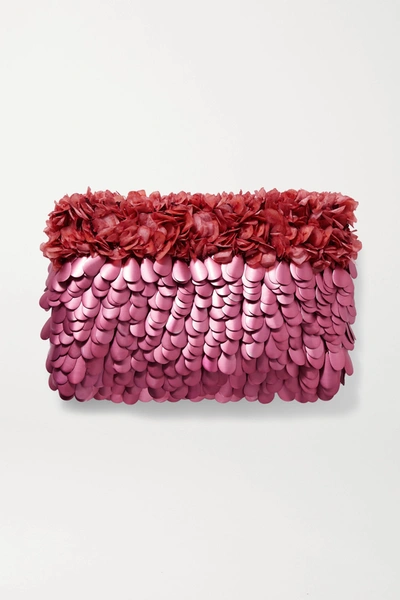 Nannacay Mazzy Embellished Tulle Clutch In Pink