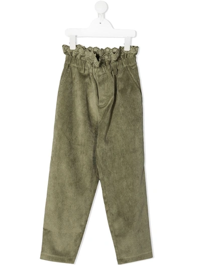 Philosophy Di Lorenzo Serafini Kids' Embroidered Waist Trousers In Green