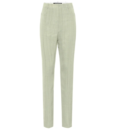 Jacquemus Le Pantalon Santon High-rise Slim Pants In Green