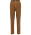 Tory Burch High-rise Cotton Corduroy Pants In Brown