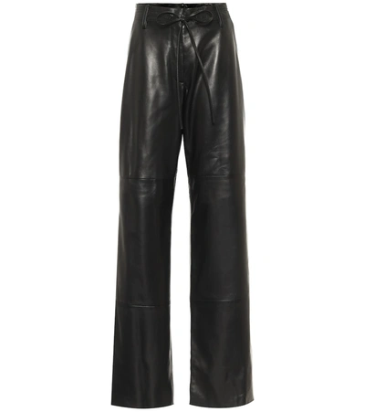 Tom Ford Women's Mid-rise Wide-leg Leather Pants In Black