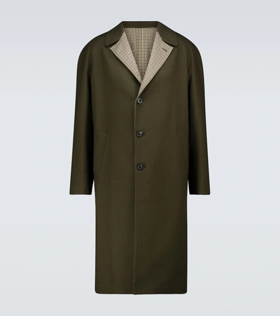 Maison Margiela Single-breasted Overcoat In Green