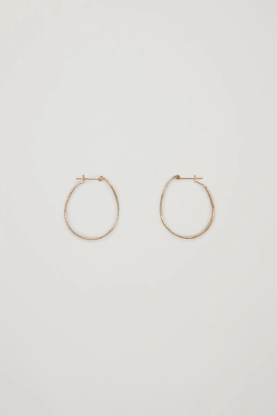 Cos 18kt Gold-plated Textured Hoop Earrings