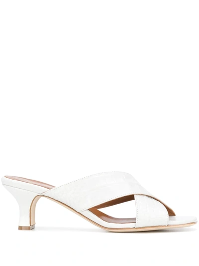 Paris Texas 60mm Crossover Strap Sandals In White