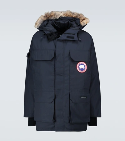 Canada Goose Expedition Coyote Fur-trim Down Parka In Navy