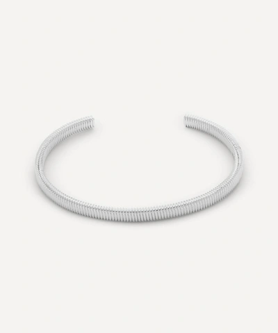 Miansai Sterling Silver Thread Cuff Bracelet In Polished Silver