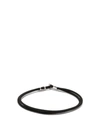 Miansai Orson Rhodium-plated Sterling-silver Cord Bracelet In Black