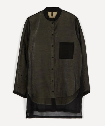 Annette G Rtz Transparent Long-sleeve Shirt In Nero