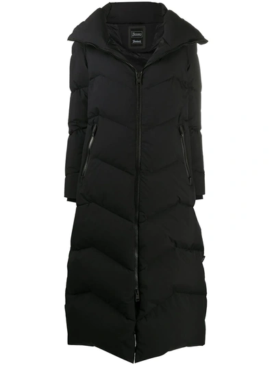 Herno Long Padded Coat In Black