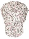 Isabel Marant Draped Short-sleeve Silk Top In White